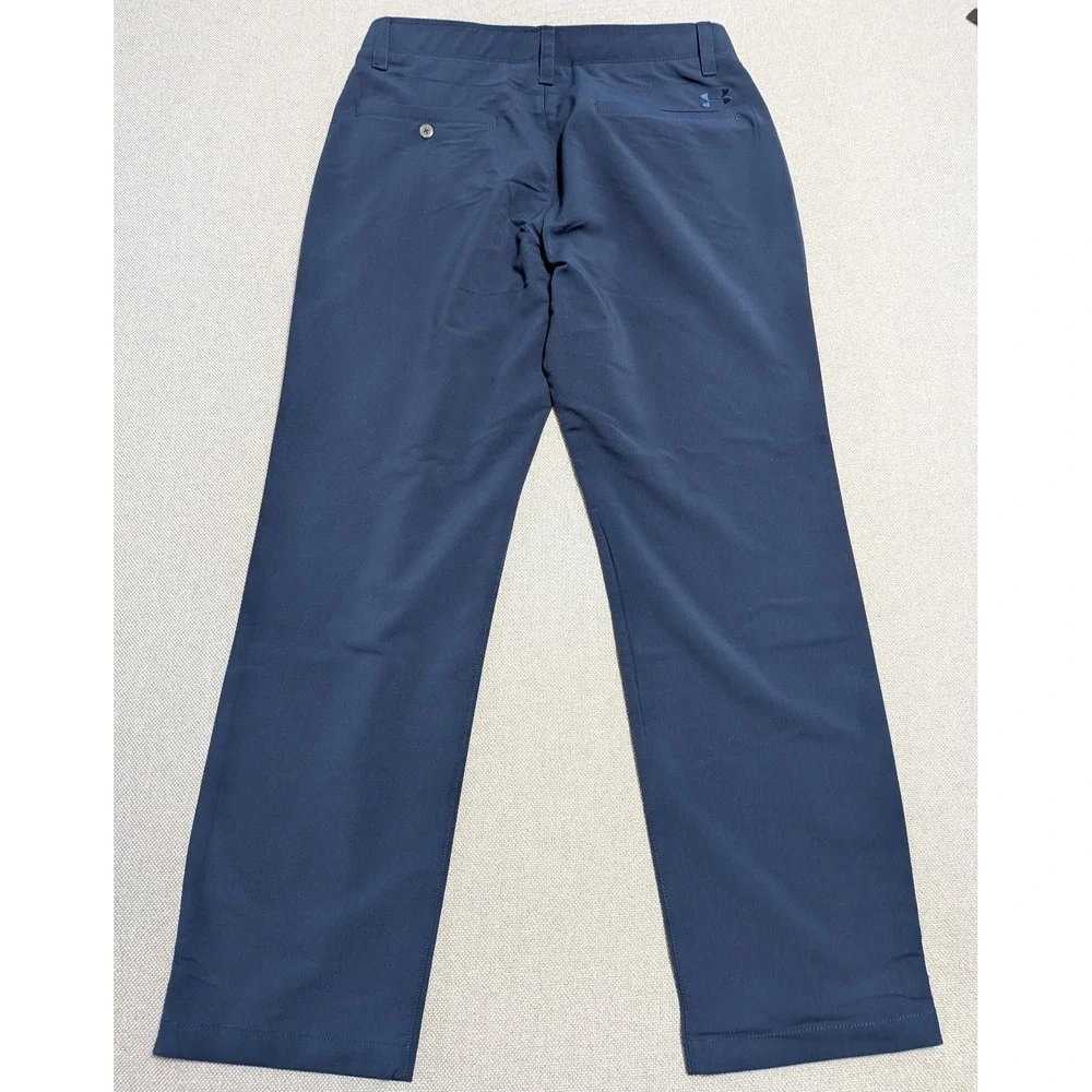Under Armour Men's Navy Blue 34x30 Match Play Flat Front Golf Pants Stretch